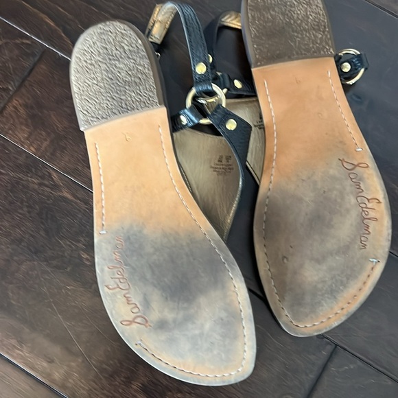Sam Edelman black and gold sandals 9 - Picture 5 of 13
